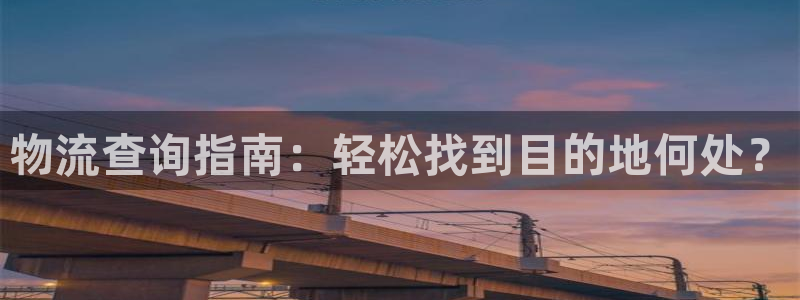 超凡国际游戏链接：物流查询指南：轻松